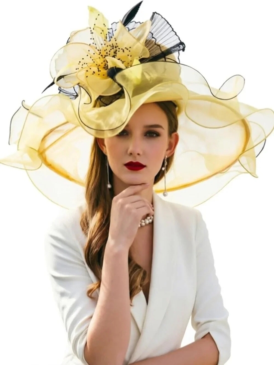 Elegant Floral Organza Fascinator Hat for Women | Tea Party, Wedding, Church